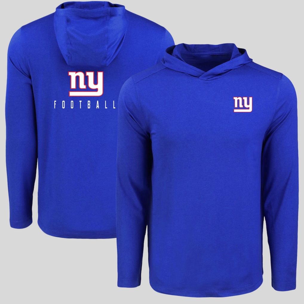 Men 2026 NFL New York Giants Hooded long sleeved T-shirt blue 05